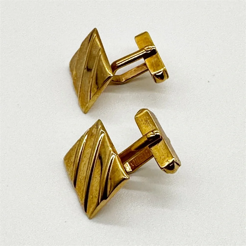 Vintage Swank Gold Tone Rectangle Cufflinks